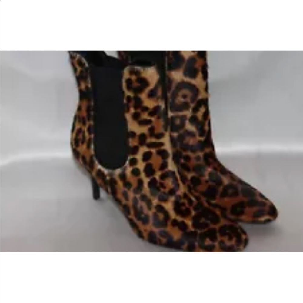 Like New Ralph Lauren leopard hair calf ankle stiletto boot